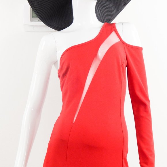 One sleeve Mesh Paneled Scarlet Red New - Picture 12 of 14